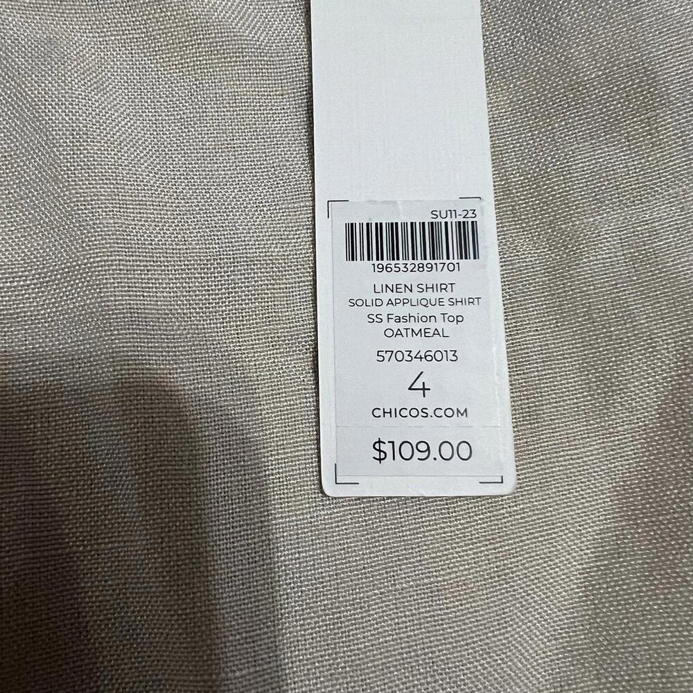Chico's Linen Blend Blouse size 20 NWT - Picture 2 of 8